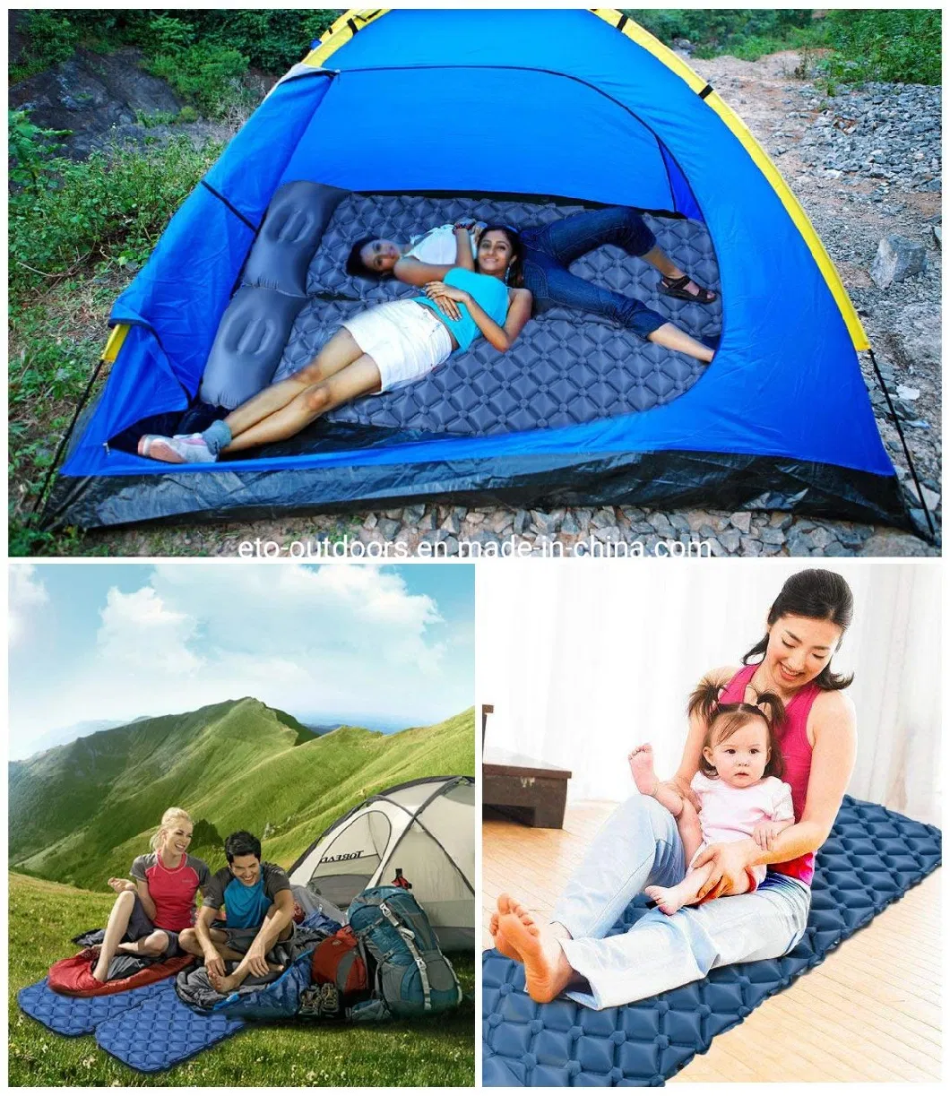 Portable Ultralight Sleeping Pad Self Inflating Mattress Pad with Pillow Inflatable Compact Sleeping Mat Camping Sleeping Pad